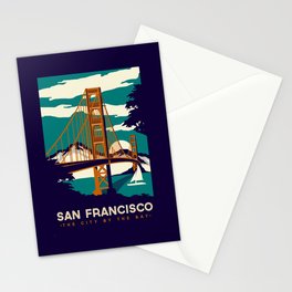 San Francisco Golden Gate Bridge Retro Vintage Stationery Card