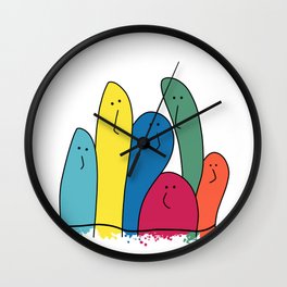 My colorful friends are nosy and funny Wall Clock