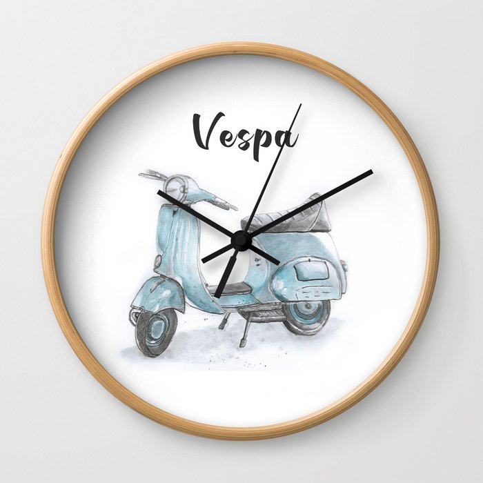 Vespa Scooter Wall Clock