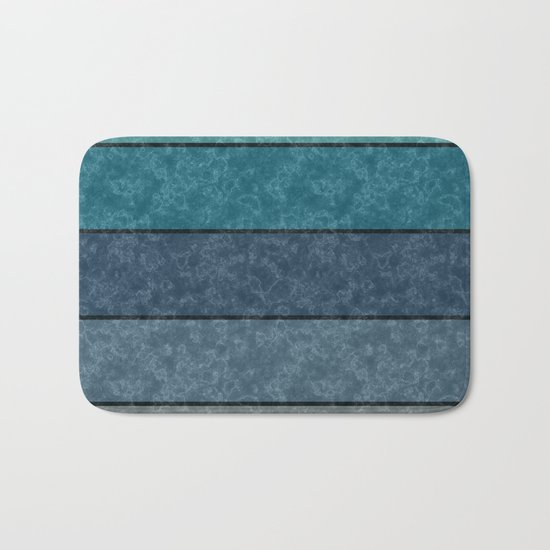 Blue and gray marble striped pattern . Bath Mat