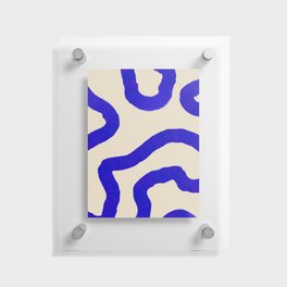 Wavy Indigo Blue Lines Floating Acrylic Print