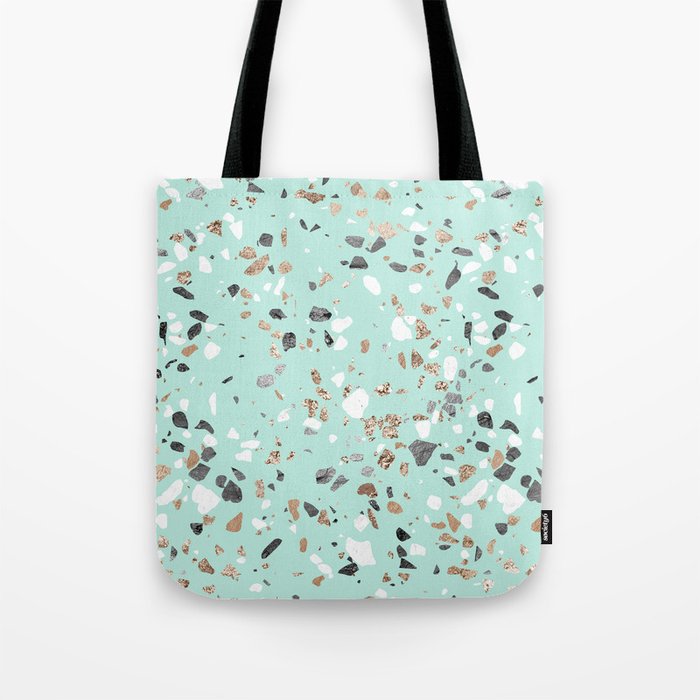 Glitter and Grit Marble Mint Green Tote Bag