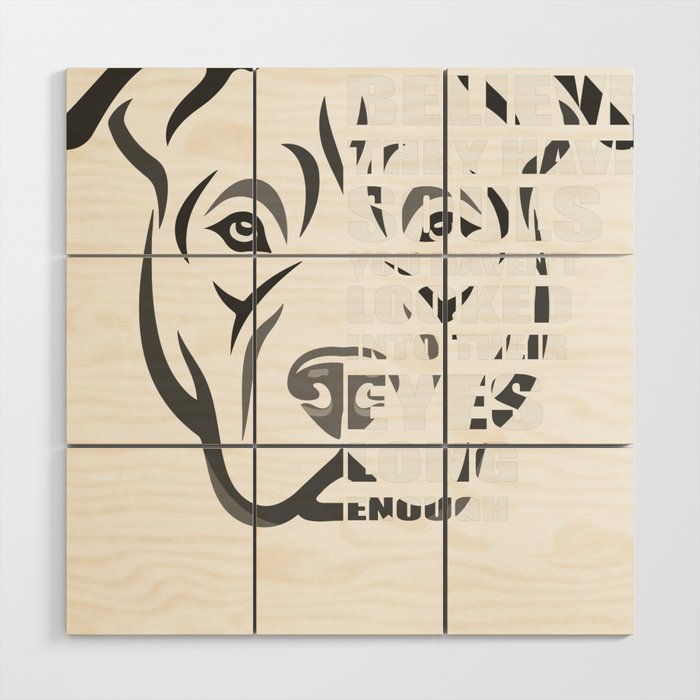 Pitbull soul design, gift for Pitbull lovers & rescuers Wood Wall Art