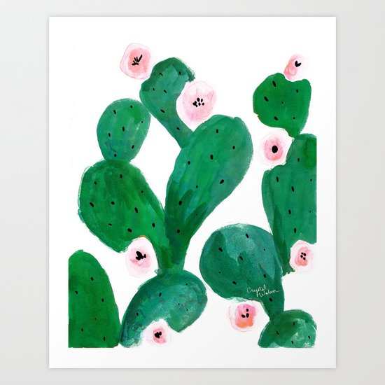 Cactus Clean Green Art Print