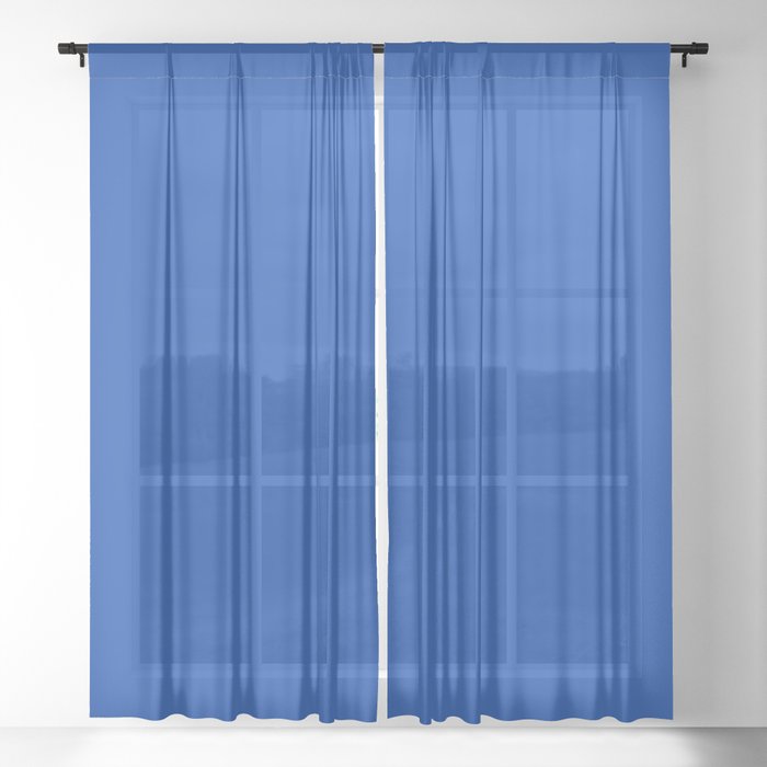 Solid Blue Color Sheer Curtain