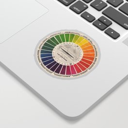 Vintage Color Wheel Art Teaching Tool Rainbow Mood Chart Sticker