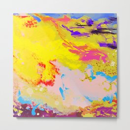 Abstract 002 Metal Print | Drawing, Multicolor, Meditative, Painting, Warm, Yellow, Abstract, Digital, Dreamscape, Mindfulness 