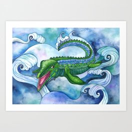 Mervyn the Marvelous Mosasaurus Art Print