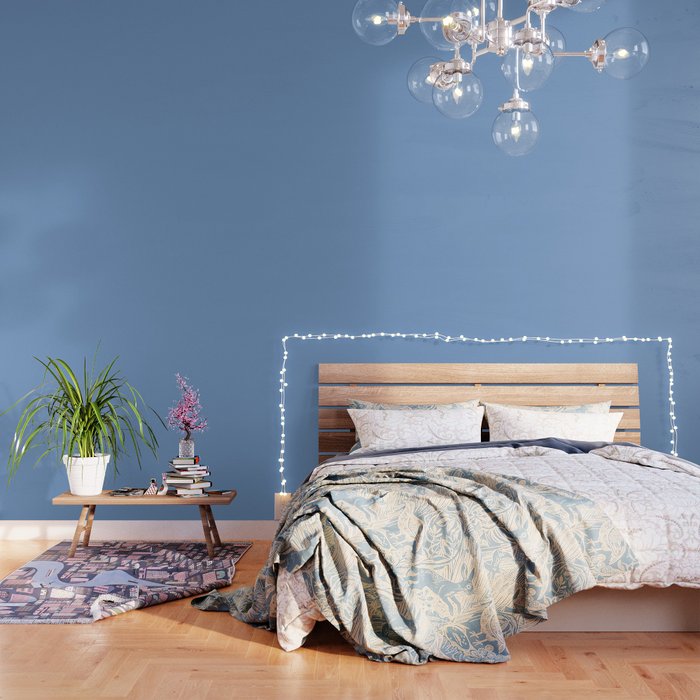 Dark Chalky Pastel Blue Solid Color Wallpaper By Podartist Society6 Solid blue background abstract distressed antique dark background. society6