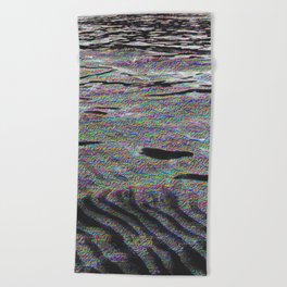 Sea Glitch - Dark Beach Towel