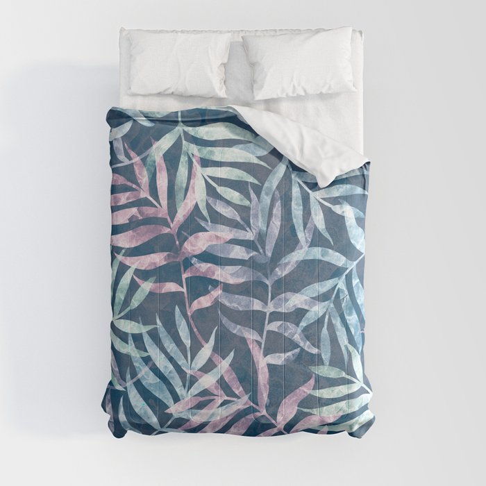 Watercolor Tropical Palm Leaves V Comforter