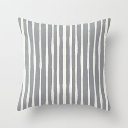 Linear wave_gray grey Throw Pillow