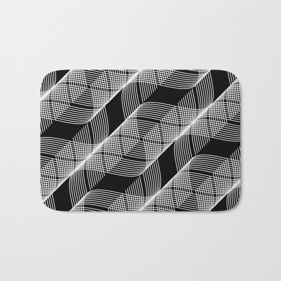 Black White Helix Bath Mat