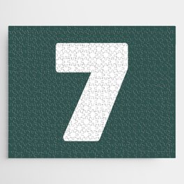 7 (White & Dark Green Number) Jigsaw Puzzle