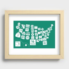 United State Highways of America - Interstate Green Recessed Framed Print