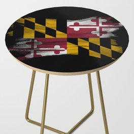 Maryland state flag brush stroke, Maryland flag background Side Table