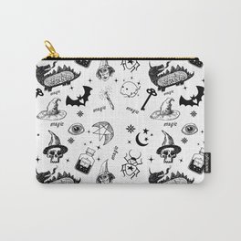 Magic symbols Carry-All Pouch | Magic, Drawing, Pattern, Digital, Alchemy, Black And White, Witch, Symbols 