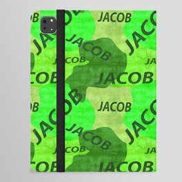 Jacob pattern in green colors and watercolor texture iPad Folio Case