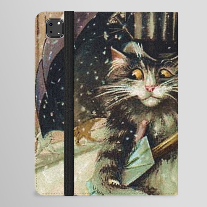 “Cat Family Christmas Shopping” by Maurice Boulanger iPad Folio Case