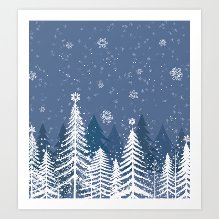 Winter Snow Forest Art Print
