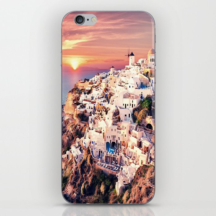 Santorini Sunset View iPhone Skin