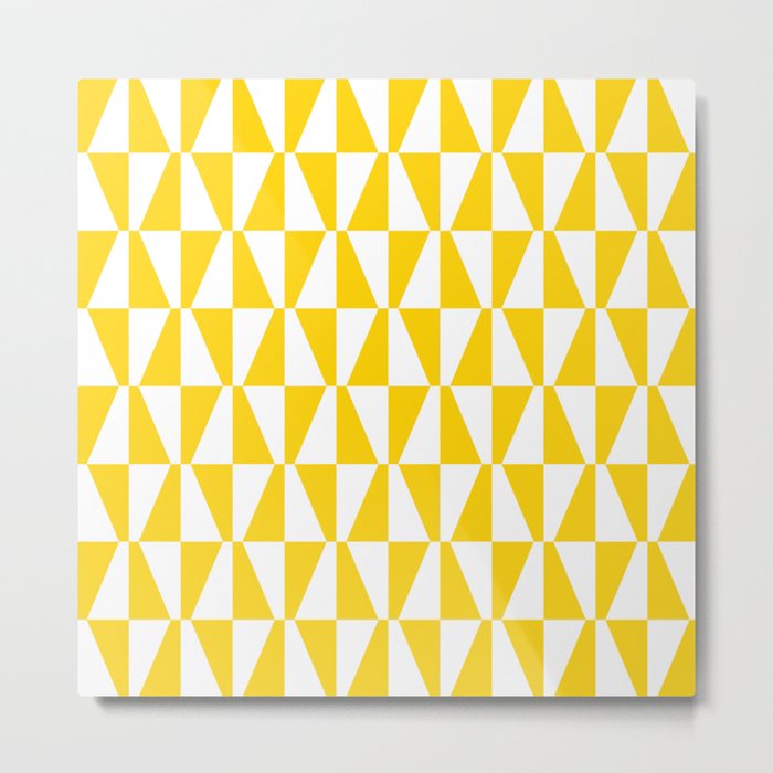 Mid Century Modern Geometric 312 Yellow Metal Print