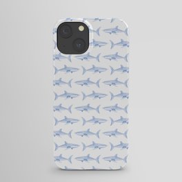 Blue Shark Pattern iPhone Case