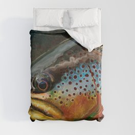 The Night Hunter Wild Brown Trout Duvet Cover