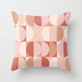 Mid Century Modern - Peachy Circles Throw Pillow