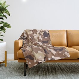 Brown Camouflage Throw Blanket