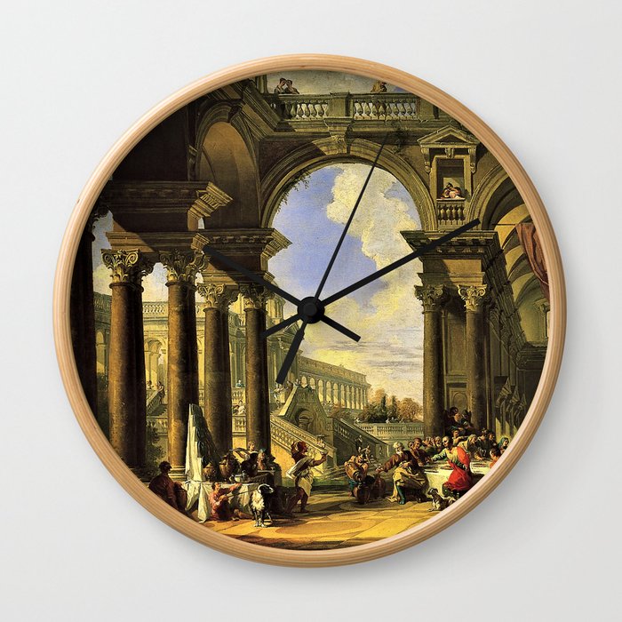 Giovanni Paolo Panini's Masterpiece: The Wedding at Cana, circa 1725 Wall Clock