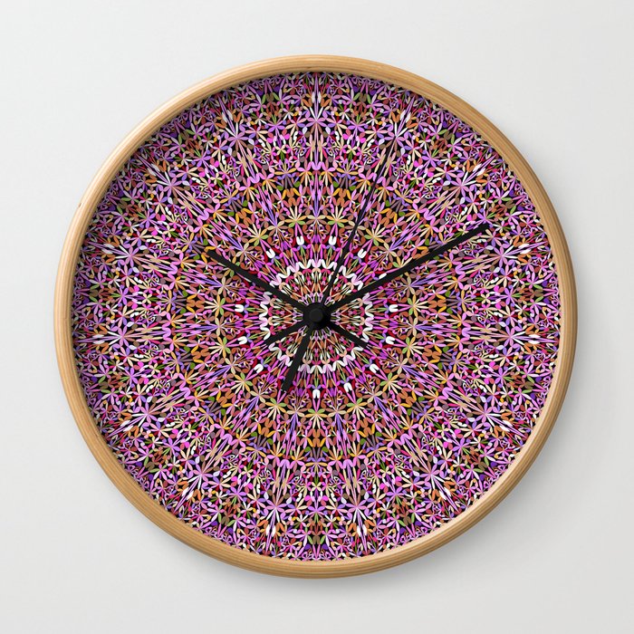 Colorful Spiritual Garden Mandala Wall Clock
