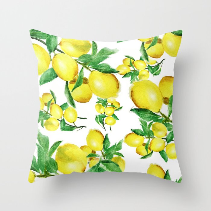 lemon Throw Pillow by colorandcolor Society6