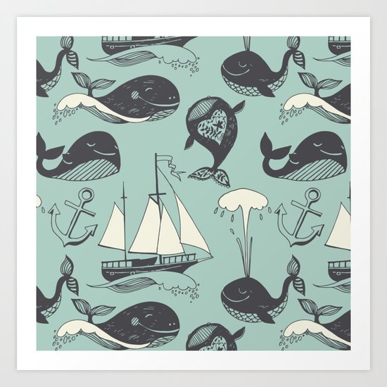 Whales 2 Art Print