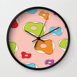 High Contrast Donuts Wall Clock