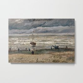 Vincent van Gogh's Beach at Scheveningen in Stormy Weather (1882) famous painting Metal Print | Watercolor, Landscape, Painting, Abstract, Oil, Waterscape, Vintage, Acrylic, Ink, Pattern 
