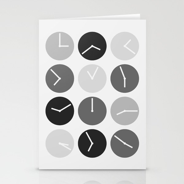 Minimal clock collection 25 Stationery Cards