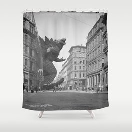 Godzilla Boston City Visit 1904 Shower Curtain