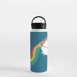 Fat Unicorn on Rainbow Jetpack Water Bottle
