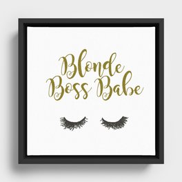 Blonde Boss Babe Framed Canvas