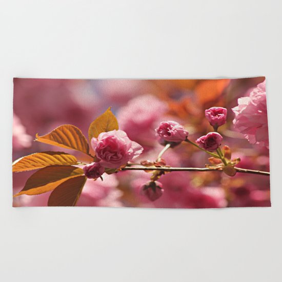 Cherry Blossoms Beach Towel