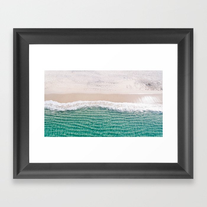 clear blue dreamy beach Framed Art Print