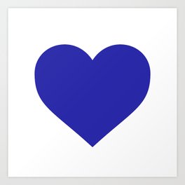 Heart (Navy Blue & White) Art Print