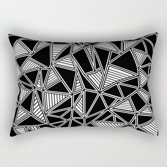Abstract Outline Lines Black Rectangular Pillow