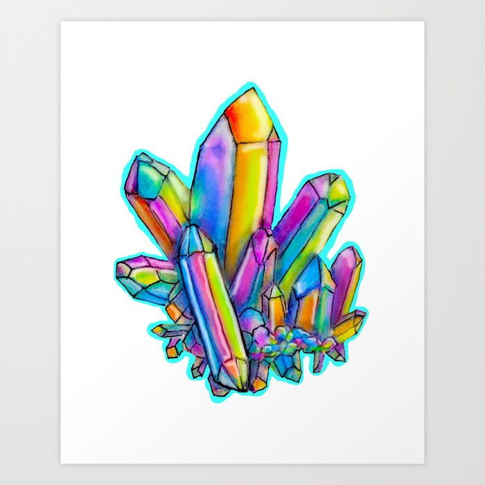 Colorful Crystal Art Print by Art on an Island