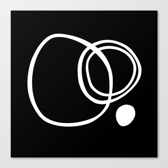 Black And White Circles Abstract Modern Canvas Print By