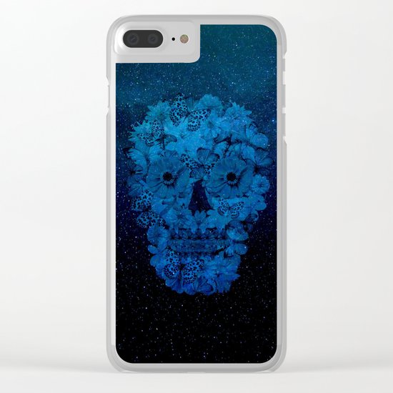 Floral Skull Clear iPhone Case