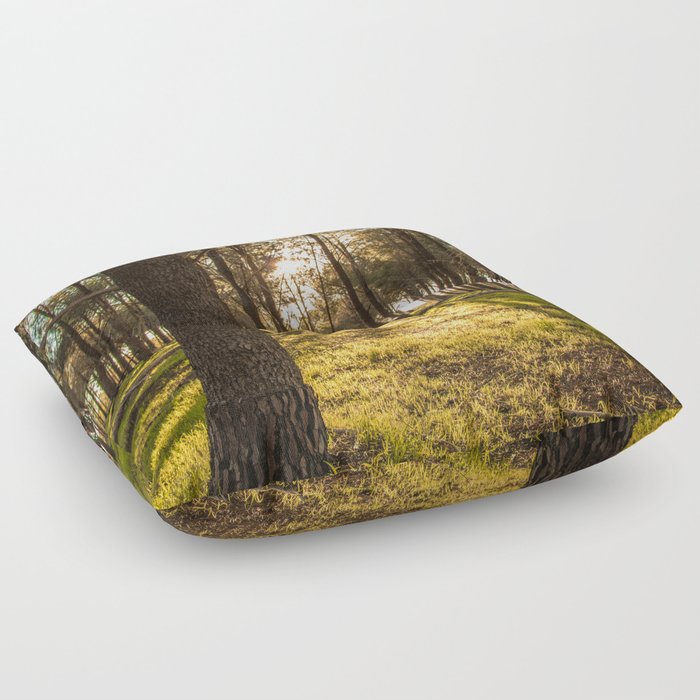 Sunset in the Pines Floor Pillow