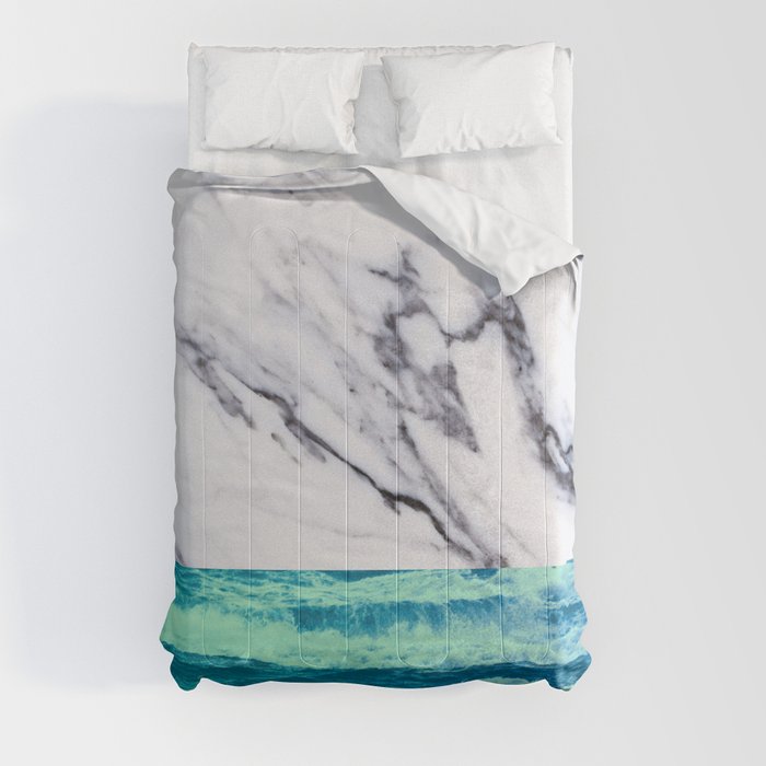 Marble Ocean iPhone Case and Throw Pillow Design Comforter