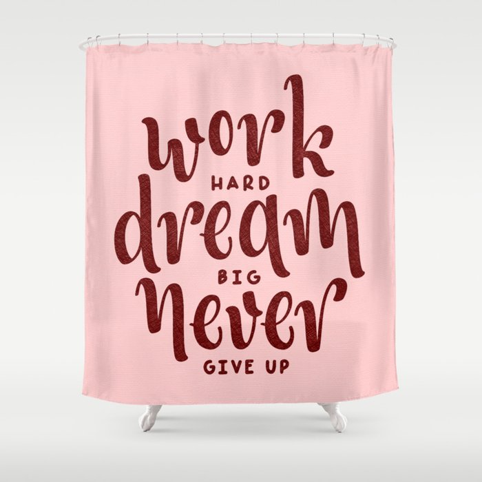 Coral Dream Typography Shower Curtain